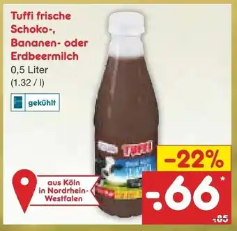 Netto Marken-Discount Tuffi Frische Schoko, Bananen oder Erdbeermilch 0,5L Angebot