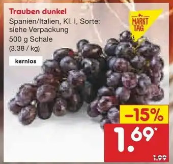 Netto Marken-Discount Trauben dunkel 500g Angebot