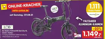Netto Marken-Discount Jlobe Alu Elektro Faltrad 20 Zoll City III Angebot