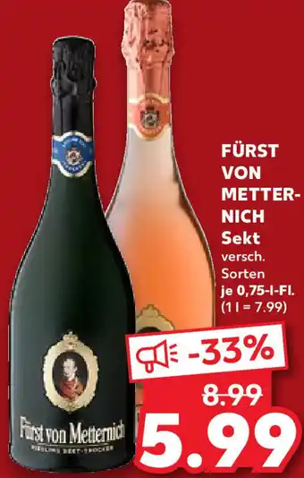 Kaufland Fürst von Metternich Sekt 0,75 L-Fl. Angebot