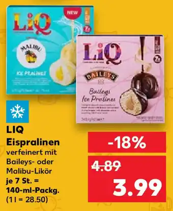 Kaufland LIQ Eispralinen 140 ml Packg. Angebot