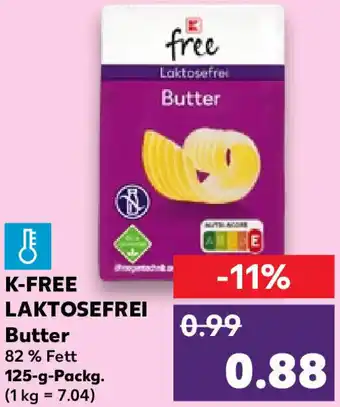 Kaufland K-FREE LAKTOSEFREI Butter 125 g Packg. Angebot