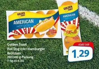 Markant Golden Toast Hot Dog oder Hamburger Brötchen Angebot