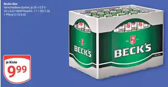 Globus Beck's Bier je 20 x 0,5 l-/ 24 x 0,33 1 Angebot