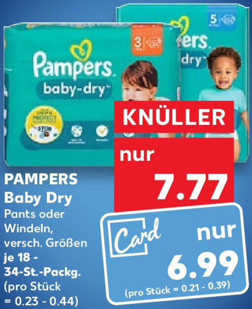 PAMPERS Baby Dry 1834 St. Packg. Angebot bei Kaufland