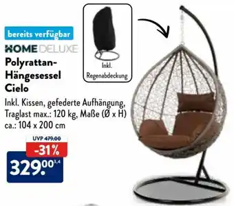 Aldi Nord HOME DELUXE Polyrattan Hängesessel Cielo Angebot