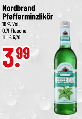 trinkgut Nordbrand Pfefferminzlikör 0,7 L Flasche Angebot