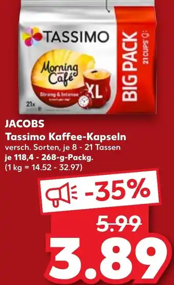 Kaufland JACOBS Tassimo Kaffee-Kapseln 118,4-268-g-Packg. Angebot