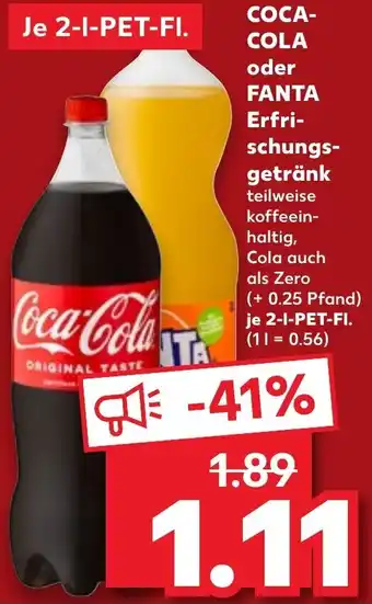 Kaufland COCA-COLA oder FANTA Erfrischungsgetränk 2 L-PET-Fl. Angebot