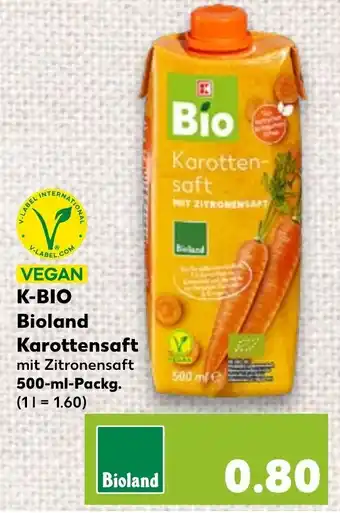 Kaufland K-BIO Bioland Karottensaft 500 ml Packg. Angebot