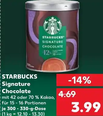 Kaufland STARBUCKS Signature Chocolate 300-330 g Dose Angebot