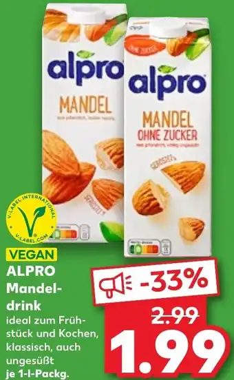 Kaufland ALPRO Mandeldrink 1-L-Packg. Angebot