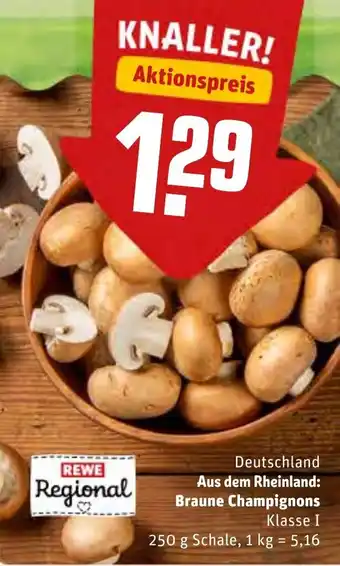 REWE Braune Champignons 250g Angebot