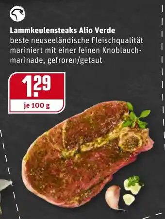 REWE Lammkeulensteaks Alio Verde 100g Angebot