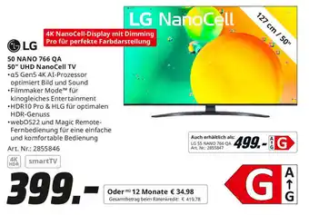 MediaMarkt LG 50 NANO 766 QA 50" UHD NanoCell TV Angebot