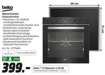 MediaMarkt beko BBUM13329XS Einbauherdset Angebot