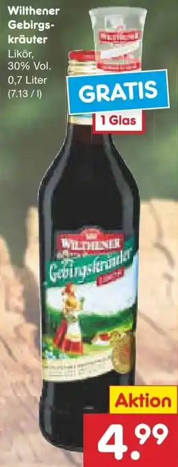 Netto Marken-Discount Wilthener Gebirgskräuter 0,7 Liter Angebot