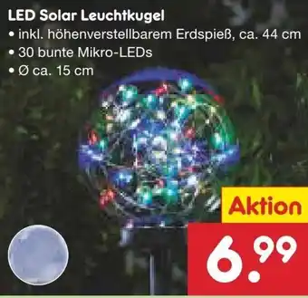 Netto Marken-Discount LED Solar Leuchtkugel Angebot