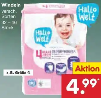 Netto Marken-Discount Hallo Welt Windeln 32-46 Stück Angebot