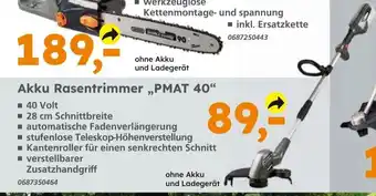 Globus Baumarkt PRIMASTER Akku Rasentrimmer „PMAT 40" Angebot