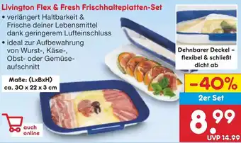 Netto Marken-Discount Livington Flex & Fresh Frischhalteplatten-Set Angebot