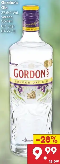 Netto Marken-Discount Gordon's Gin 0,7 Liter Angebot