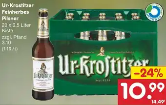 Netto Marken-Discount Ur-Krostitzer Feinherbes Pilsner 20 x 0,5 Liter Kiste Angebot