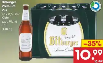 Netto Marken-Discount Bitburger Premium Pils 20 x 0,5 Liter Kiste Angebot