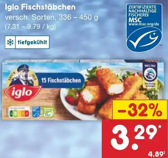 Netto Marken-Discount Iglo Fischstäbchen 336 - 450 g Angebot