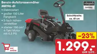 Netto Marken-Discount scheppach Benzin-Aufsitzrasenmäher MR196-61 Angebot