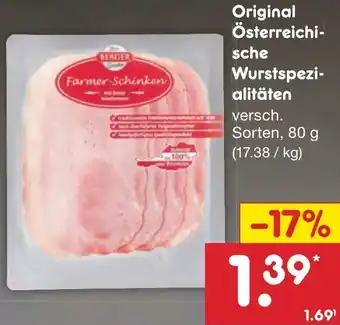 Netto Marken-Discount Berger Original Österreichische Wurstspezialitäten 80 g Angebot