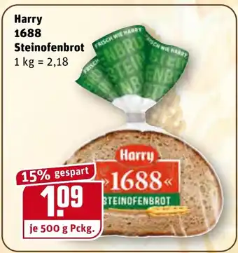 REWE Harry 1688 Steinofenbrot 500 g Angebot