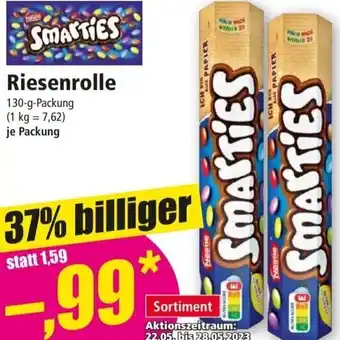 Norma Smarties Riesenrolle 130-g-Packung Angebot