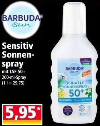 Norma BARBUDA sun Sensitiv Sonnenspray 200 ml Angebot