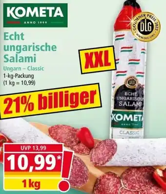 Norma KOMETA Echt ungarische Salami 1kg Packung Angebot