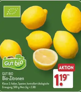 Aldi Nord GUT BIO Bio-Zitronen 500 g Netz Angebot