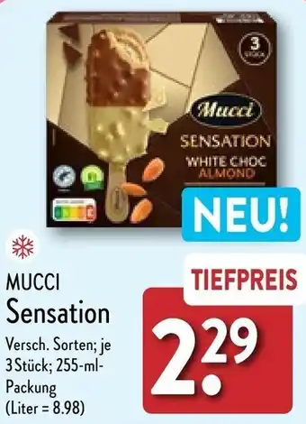 Aldi Nord MUCCI Sensation 255 ml Packung Angebot