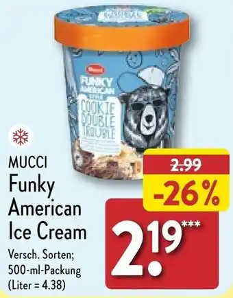 Aldi Nord MUCCI Funky American Ice Cream 500 ml Packung Angebot