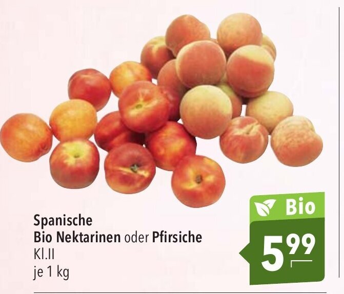 CITTI Markt Bio Nektarinen oder Pfirsiche je 1 kg Angebot