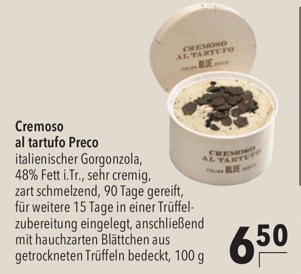CITTI Markt Cremoso al tartufo Preco italienischer Gorgonzola 100g Angebot