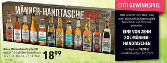 CITTI Markt Kalea Männerhandtasche XXL enthält 12 Craft-Beer Spezialitäten 12 x 0,33-1-Flasche Angebot