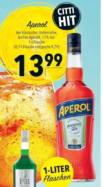 CITTI Markt Aperol APERITIVO 1L Angebot