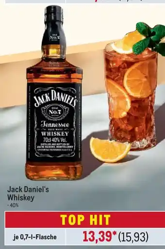 METRO Jack Daniel's Whiskey je 0,7-1-Flasche Angebot