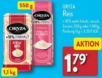 Aldi Nord ORYZA Reis Angebot