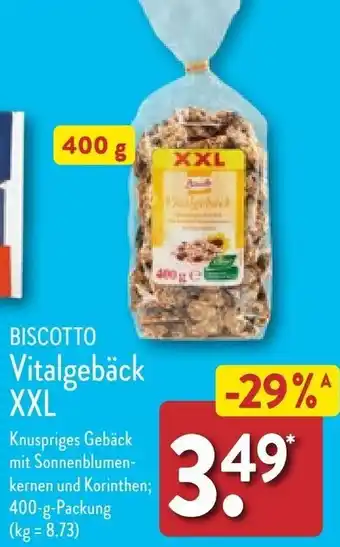 Aldi Nord BISCOTTO Vitalgebäck XXL 400 g Packung Angebot