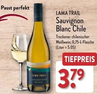 Aldi Nord LAMA TRAIL Sauvignon Blanc Chile 0,75 L Flasche Angebot