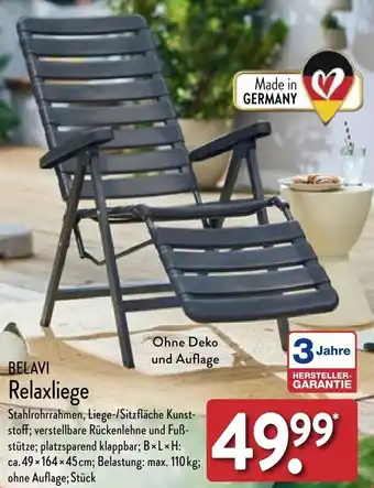 Aldi Nord BELAVI Relaxliege Angebot