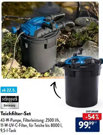 Aldi Nord scheppach Teichfilter-Set Angebot