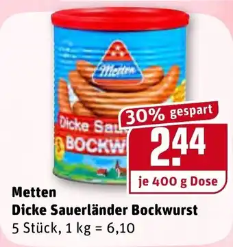 REWE Metten Dicke Sauerländer Bockwurst 400g Angebot