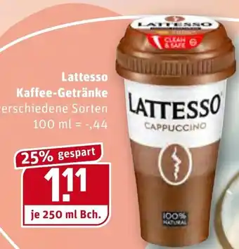 REWE Lattesso Kaffee Getränke 250ml Becher Angebot